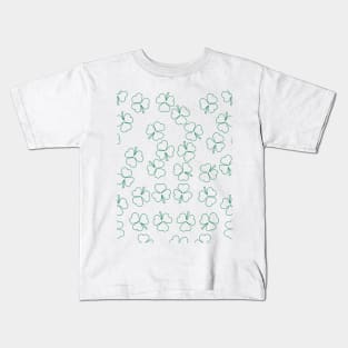 Shamrocks Green Outline on St Patricks Day Kids T-Shirt